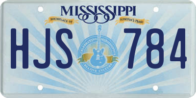 MS license plate HJS784