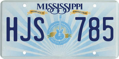 MS license plate HJS785