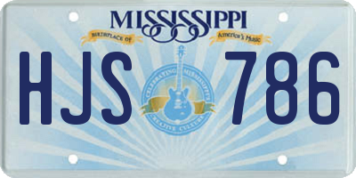 MS license plate HJS786