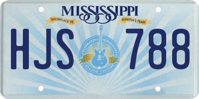 MS license plate HJS788