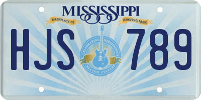 MS license plate HJS789