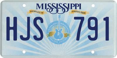 MS license plate HJS791