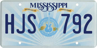 MS license plate HJS792