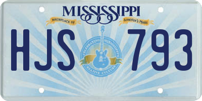 MS license plate HJS793