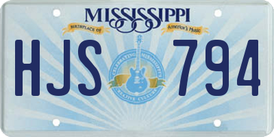 MS license plate HJS794