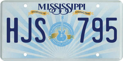 MS license plate HJS795