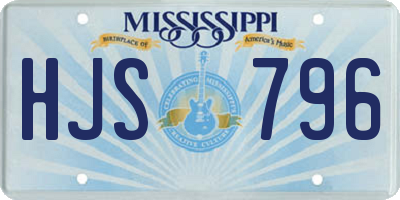 MS license plate HJS796