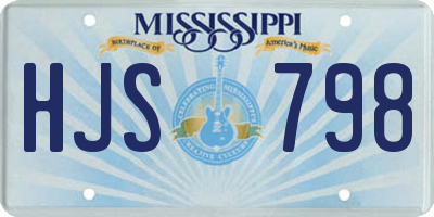 MS license plate HJS798