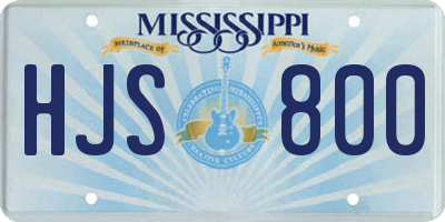 MS license plate HJS800