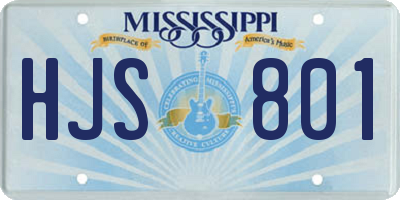 MS license plate HJS801