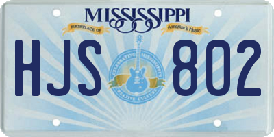MS license plate HJS802
