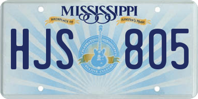 MS license plate HJS805