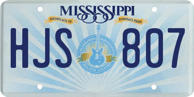 MS license plate HJS807