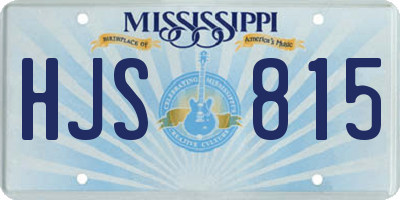 MS license plate HJS815