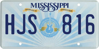MS license plate HJS816