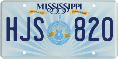 MS license plate HJS820