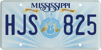 MS license plate HJS825