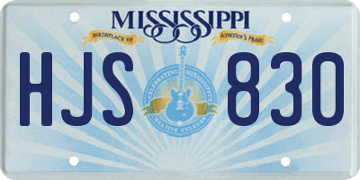 MS license plate HJS830