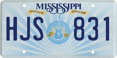 MS license plate HJS831