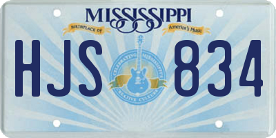 MS license plate HJS834