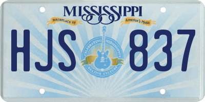 MS license plate HJS837