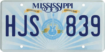 MS license plate HJS839