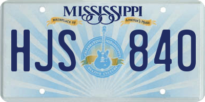 MS license plate HJS840