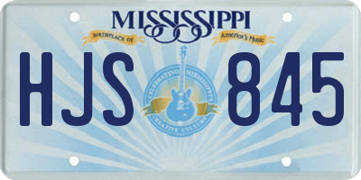 MS license plate HJS845