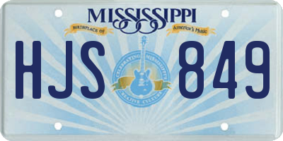 MS license plate HJS849