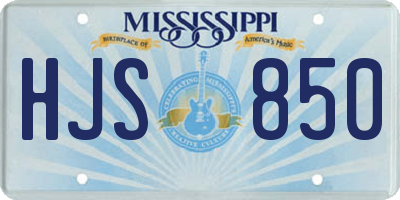 MS license plate HJS850