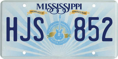 MS license plate HJS852
