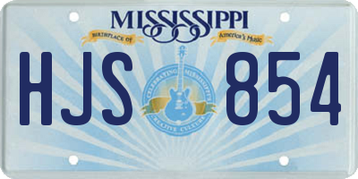 MS license plate HJS854