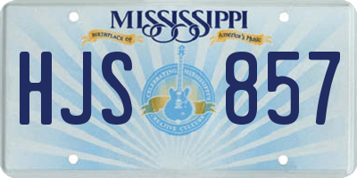 MS license plate HJS857