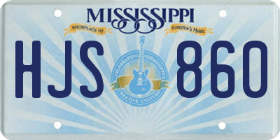 MS license plate HJS860
