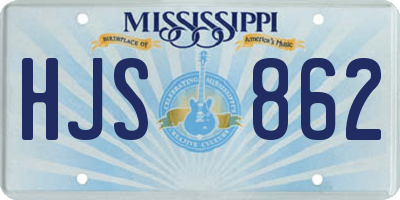 MS license plate HJS862