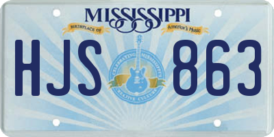 MS license plate HJS863