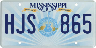 MS license plate HJS865