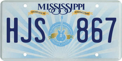 MS license plate HJS867
