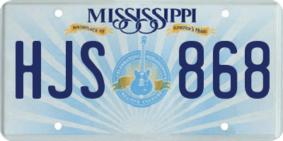 MS license plate HJS868