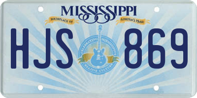 MS license plate HJS869