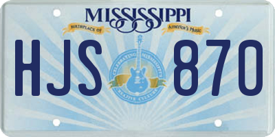 MS license plate HJS870