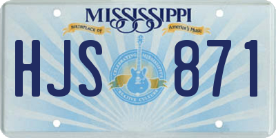 MS license plate HJS871