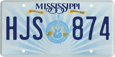 MS license plate HJS874