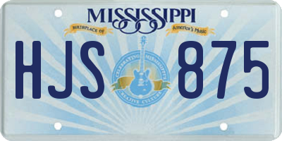 MS license plate HJS875