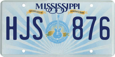 MS license plate HJS876