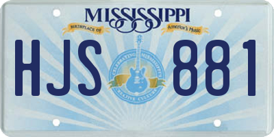 MS license plate HJS881