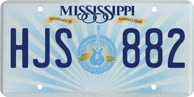 MS license plate HJS882