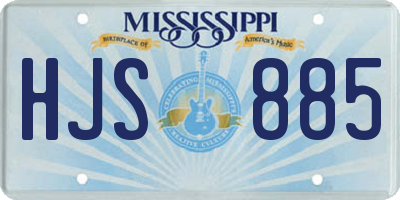 MS license plate HJS885