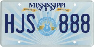 MS license plate HJS888