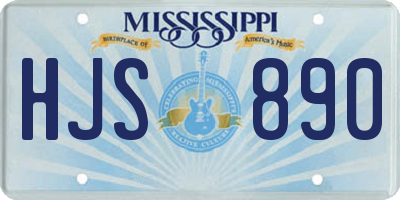 MS license plate HJS890